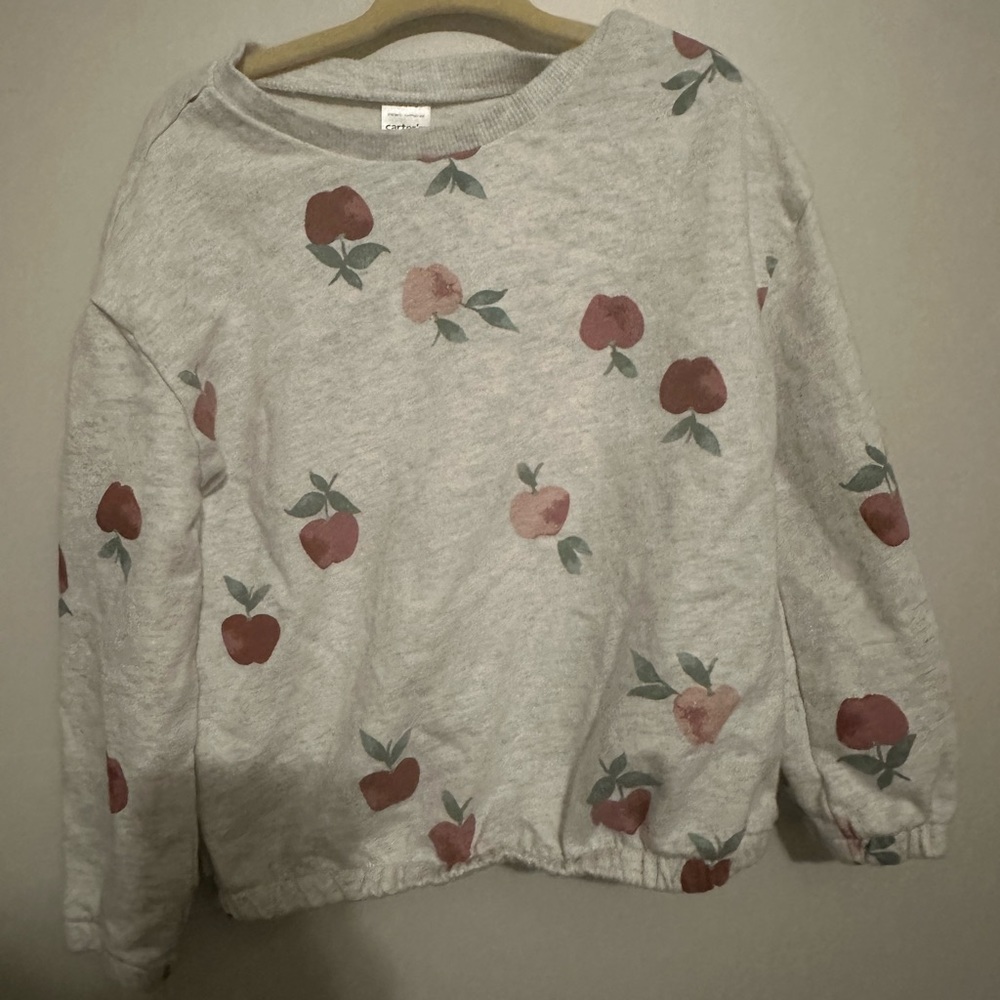 Carter’s Girls Apple Print French Terry Sweatshirt
